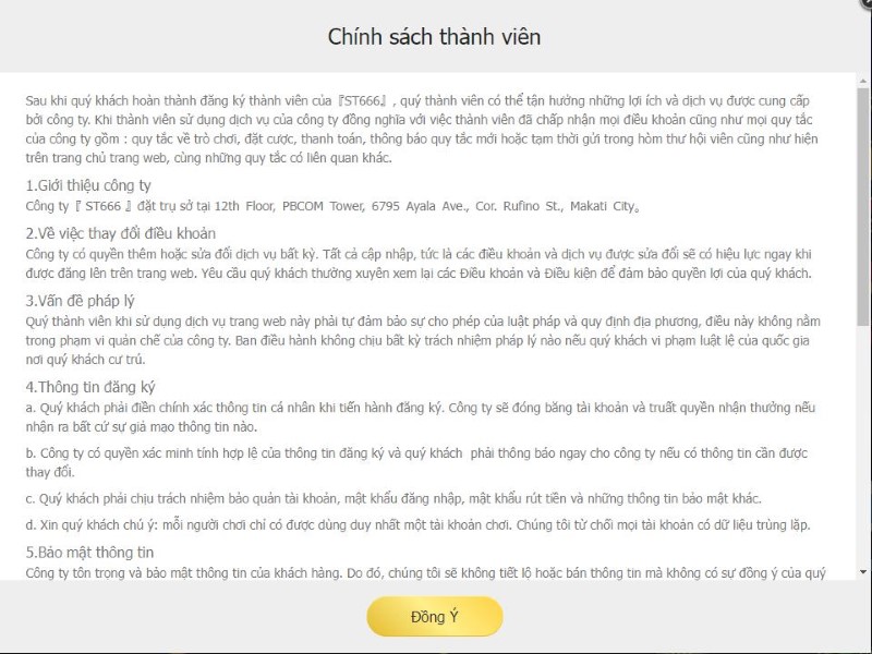 Đăng ký tài khoản ST666
