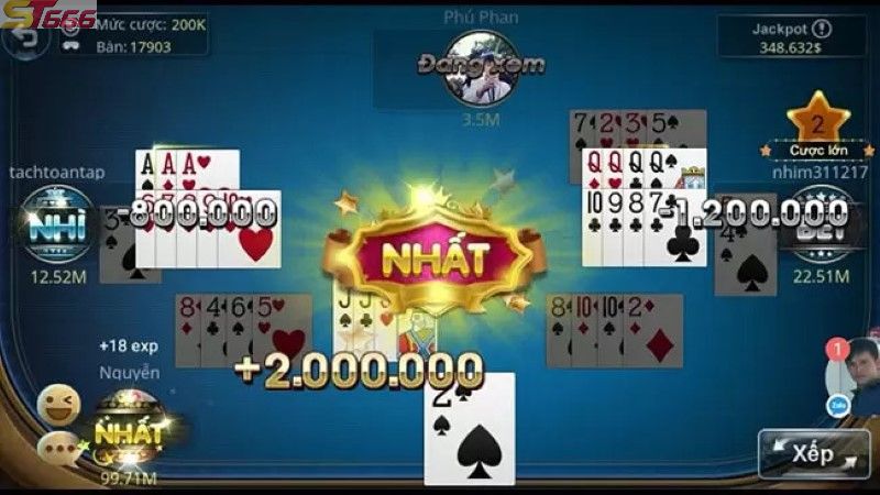 ST666 Đánh phỏm tại cổng game St666 với mức thưởng cao
