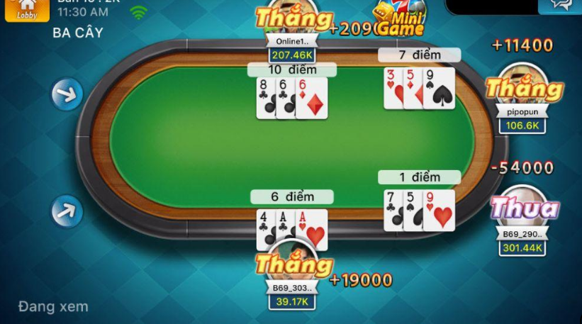 Game bài 3 cây nhất ăn tất là người chơi tự đấu với nhau