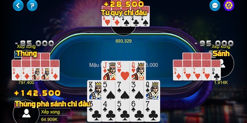 ST666 Giao diện trên bàn chơi bài cơ bản của Binh Xập Xám miễn phí