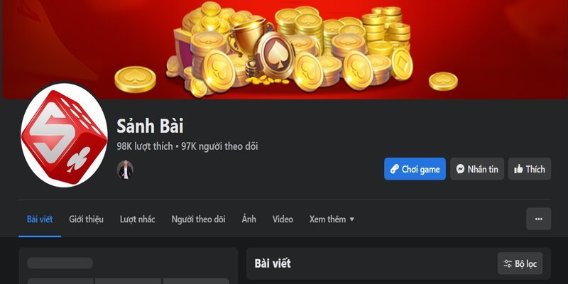 ST666 Fanpage của Sảnh bài trên Facebook