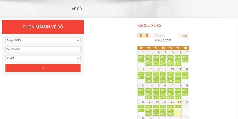 ST666 Giao diện mua vé số
