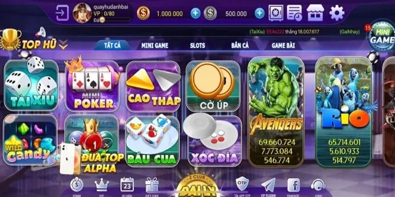 Giao diện đặc sắc và tiện lợi của sảnh game
