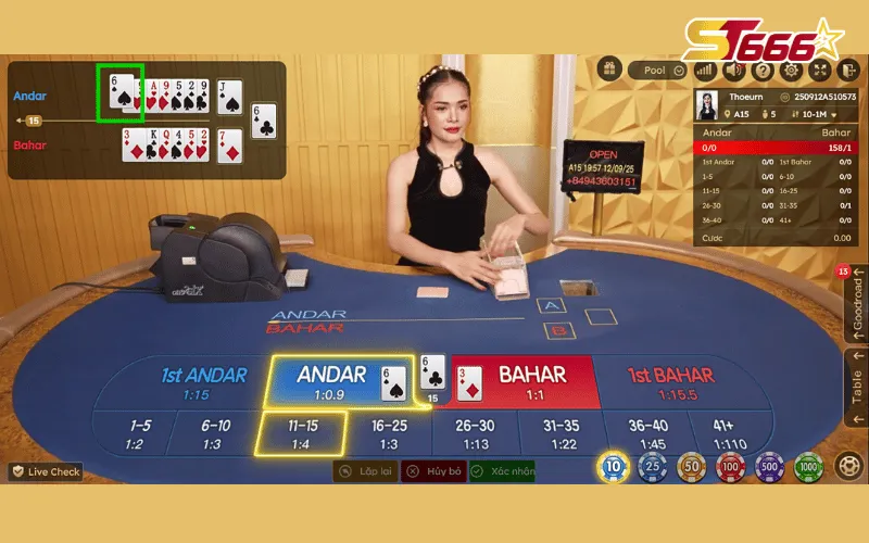 Cách chơi Andar Bahar casino - Bước 3
